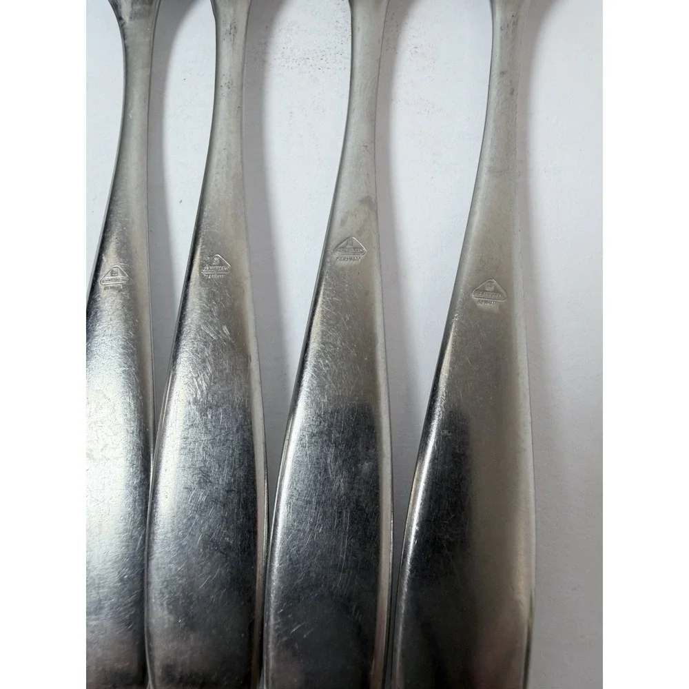 WMF LINE Salad Forks Set of 4 Stainless Germany Triangle Mark 6 1/2